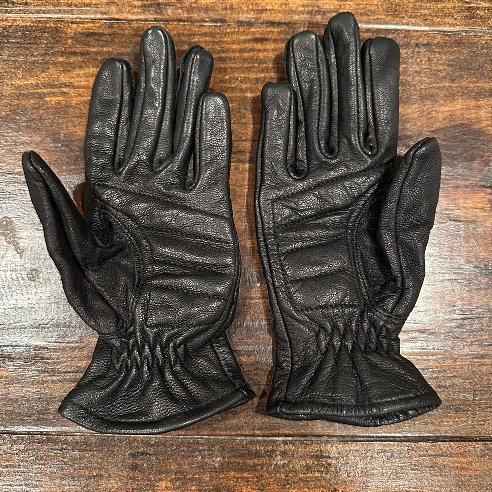 Women’s Harley-Davidson Black Leather Riding Gloves Padded Palm Size S